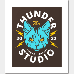 Beautiful Thunder Japanese Cat  Animal T-Shirt Posters and Art